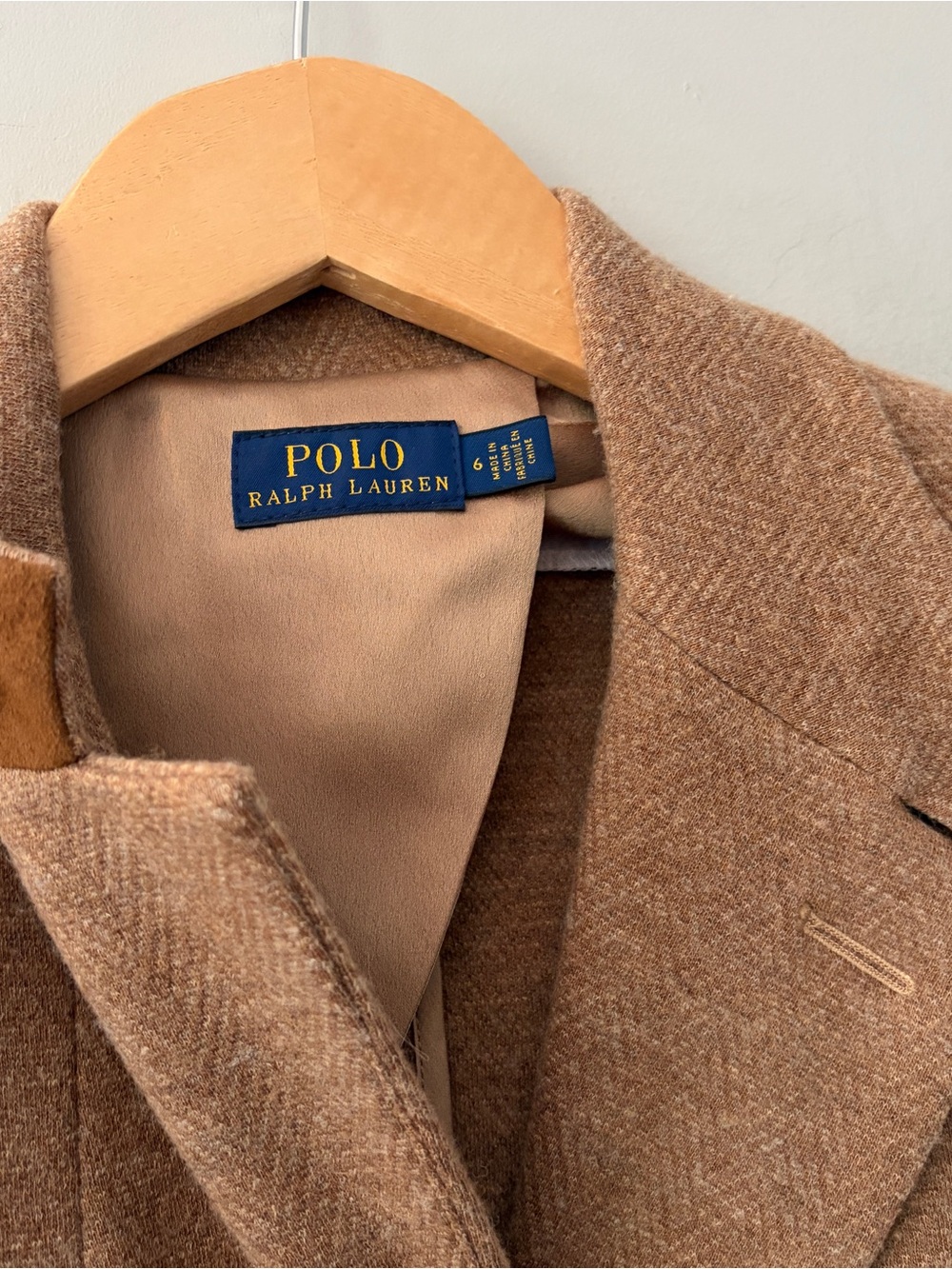 Polo Ralph Lauren Blazer Brown Herringbone Wool Blend Coat Jacket Equestrian 6 - Picture 6 of 7